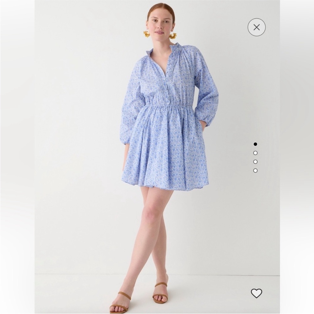 Ruffle-collar mini dress in Liberty® D'Anjo Coast fabric | Size Medium